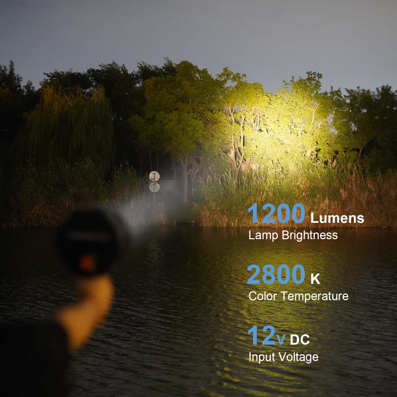GOODSMANN Spotlight Corded Spot Lights for Boats 1200 Lumen Halogen 12V DC Handheld Spotlight 9924-0011-15 - Image 3